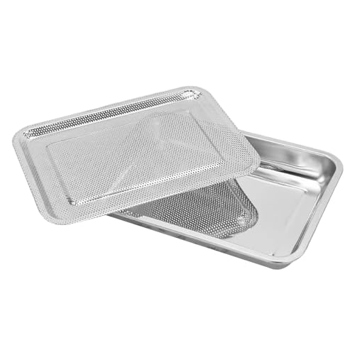 Sprouting Tray Set, Stainless Steel Germination Trays, 32x22x4.8cm, Micro-Green Seed Tray, Hydroponic Plant Kit, Reusable Sieve Screen, for Indoor Gardening Greenhouse