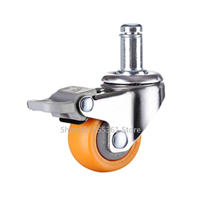 Roulettes pivotantes orange en caoutchouc 1.25 1.5 2 pouces meubles