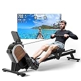 CHAOKE Magnetic Rowing Machines for Home Gym 160KG Weight Capacity, 16 Levels Resistance Row Machine with Dual Slide Rail Space-Saving Vertical Storage, Easy Assembly with APP Supported
