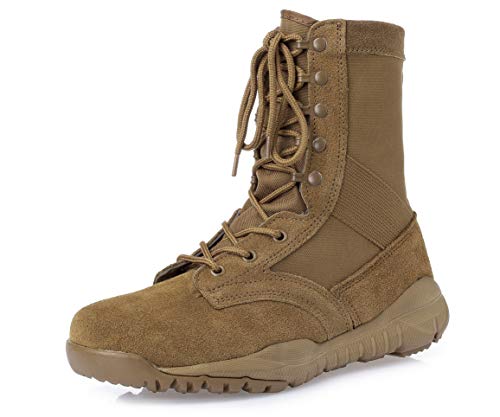 Thowi mens military boots, coyote brown tactical combat working l…