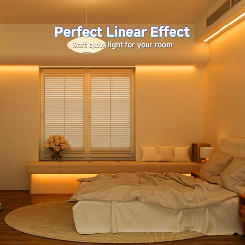 Image of BTF-LIGHTING Orange COB LED Strip Light, UL Listed 480LED /m High Density Uniform Light,16.4FT DC12V 8mm Width 3M Tape Light for Cabinet Bedroom Home Indoor DIY Lighting(No Adapter or Controller)