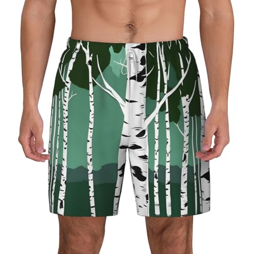 Short de bain homme à séchage rapide motif bouleau pour le surf