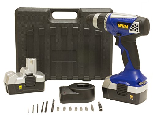 Up To 40% OFF WEN 5182 18-Volt Cordless Drill/Driver with 2 Batteries, Blue