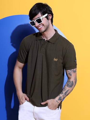 Image of Men's Polo T-Shirt Cotton Casual Comfortable Relaxed Fit Regular Collar Neck Stylish Half Sleeves Daily Office Formal Wear T-Shirt for Men
