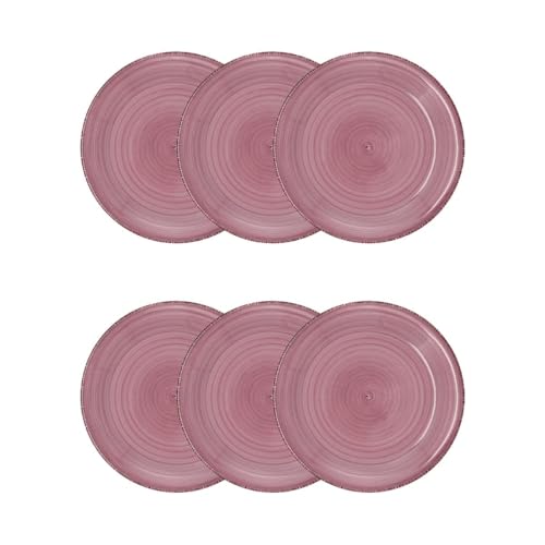 Quid Vita Peoni Set 6 Platos Postre Ceramicos Apto Microondas Apto Congelador Apilable