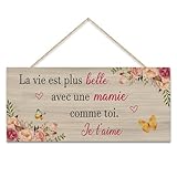 Cadeau Fete des Grand Mere Plaque Bois Cadeau Mamie Anniversaire Cadeaux Grand Mere Idee Cadeaux Pour Mamie Grands Mère Mamy Original Personnalisé Idée Fête Des Mères Fete Des Mamies Noel