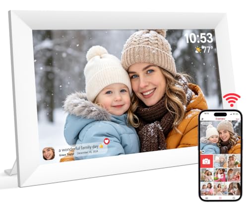 Marco de fotos digital WiFi Frameo 10 pulgadas IPS pantalla táctil blanca con memoria 32 GB