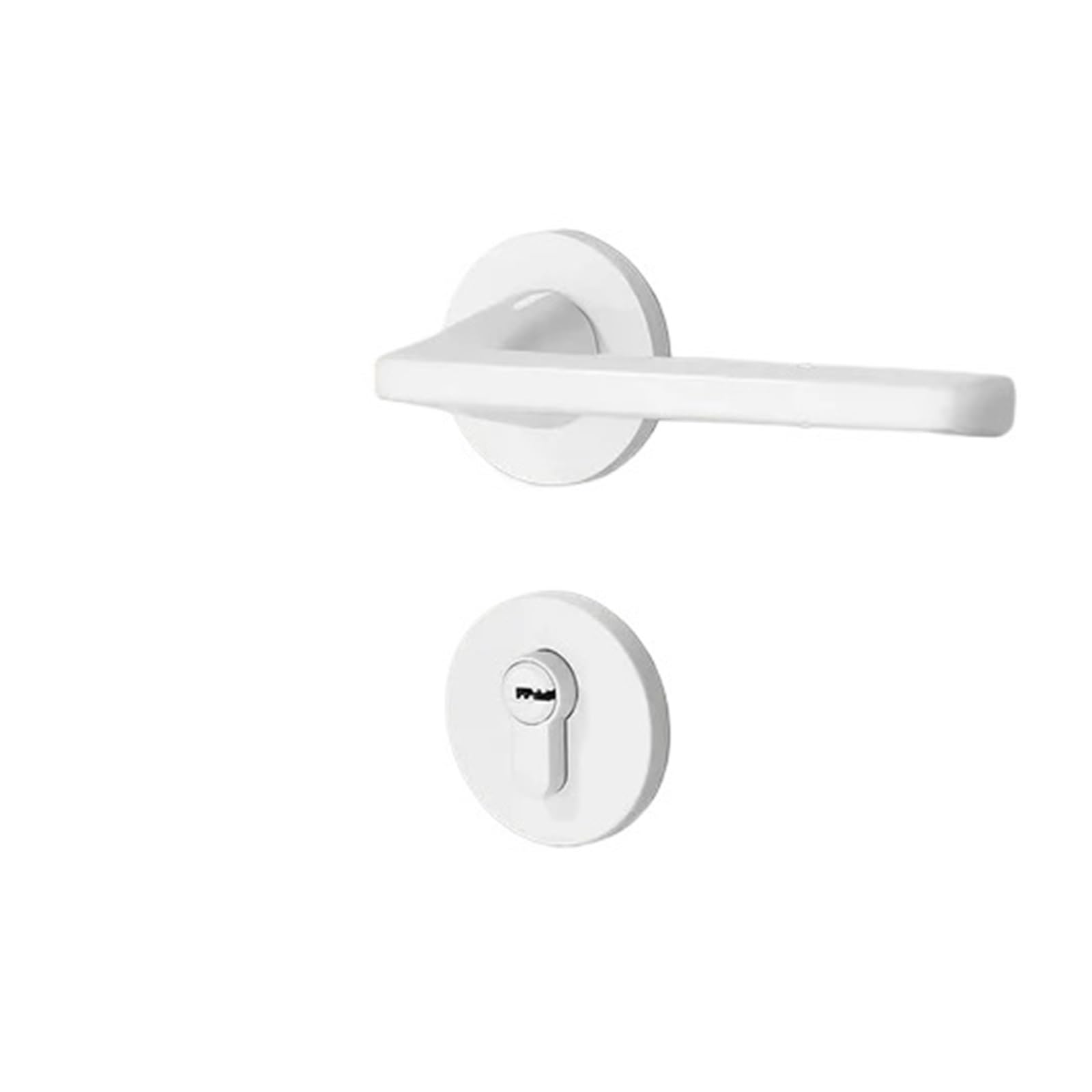 Indoor Door Lock, 1 Set of Aluminum Alloy White Indoor Home Bedroom Door Handle Lock with Key(D-58mm)