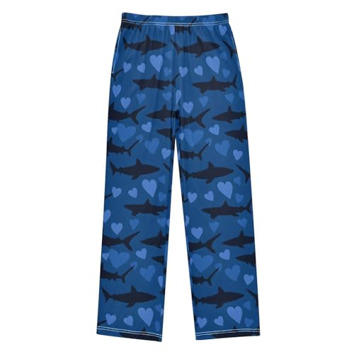 ALAZA Black Shark Heart Pajama Lounge Pants Long Sleep Pajama Bottoms with Pockets