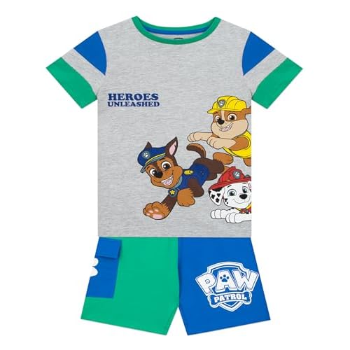 Paw Patrol Atuendo | Conjunto De Camiseta Y Shorts Para Niño | Conjunto Verano Niño | Gris 3-4 años