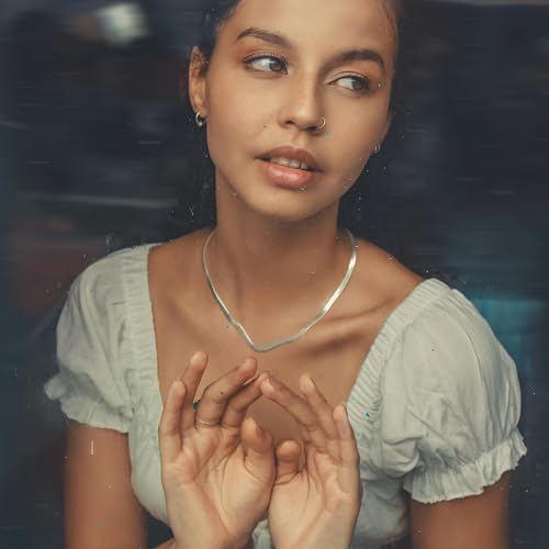 Herringbone Necklaces for Women, Hypoallergenic 18K Real Gold Plated Choker Necklace for Men Girls, 2Pcs Silver Necklace Set, Layering Necklaces(Individual Lobster Clasp)3