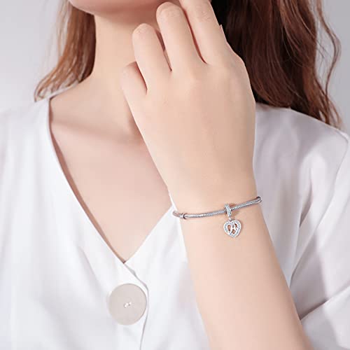 925 Sterling Silver Letter Charms A~Z Alphabet Charm Letter Beads fit Pandora European Bracelets fit Wife Mom Christmas Birthday Gift3