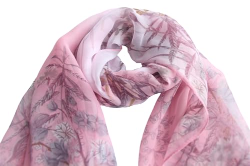 Image of Pokeedioty Scarfs for Women Lightweight Scarves Elegant Floral Pattern Sheer Scarfs Shawls Wraps
