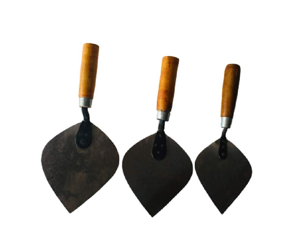 Kenware Trowel with Metal Blade for Construction Works | Metal and Wood Trowel | karni | Mason Tool | Tools for Plaster(Pack of 3)