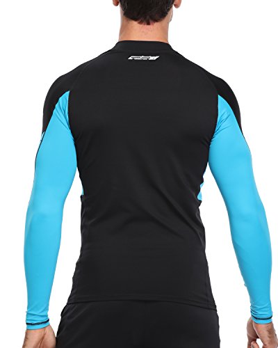 Axesea Men Long Sleeve Rash Guard Upf 50+ Second Skin Fabric Swim Shirt,Black,Medium #TOP2