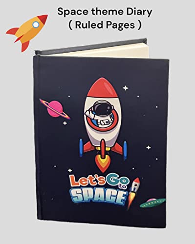 Image of Le Delite Kids Space astronaut planet Theme Stationery Gift Set Combo Return Gift Box (7 Items) Diary, Pouch,Eraser, Pen,Pencil,Keychain & badge For Kids Boys & Girls Return Gift (MULTI)