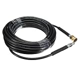 PIXZCSA Schnellanschluss 1/4 Zoll Hochdruckreiniger Schlauch Ersatz Neopren 15 m Schlauch Schnellanschluss Neu und Hochdruckreiniger Teile Zubehör 1/4, Schwarz, 15m