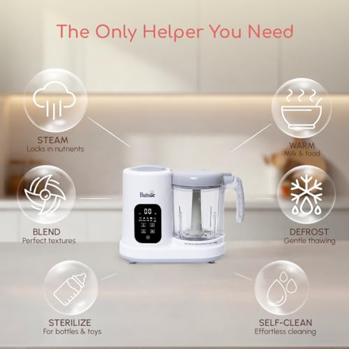 Image of Lil Chef Pro All-in-One Baby Food Processor | Electric Baby Puree Maker, Steamer, Blender, Sterilizer, Warmer & Self-Cleaning Function | Touch Screen BPA-Free 400ml Bowl | 1 Year Warranty