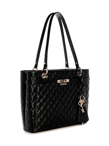 Image of GUESS Black Quilted Idra Noel Tote Bag