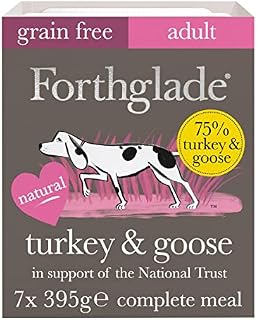 Forthglade National Trust Complete Natural Wet Dog Food - Grain Free Turkey & Goose (7 x 395g) Trays - Gourmet Dog Food
