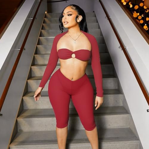 Image of Cheetah Print Outfit for Women Sexy 3 Piece Stretchy See Through Sexy Leopard Print Set for Women Clubwear