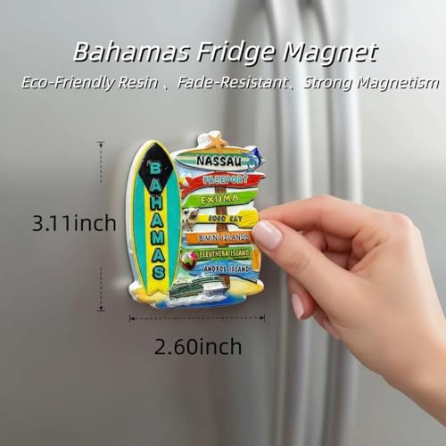 Imán decorativo Bahamas resina 3D 3.11x2.60 in miniatura 2