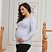 Ruched Maternity Shirt,Striped Scoop Neck long Sleeve Tunic Tops,Maternity clothing Casual for...