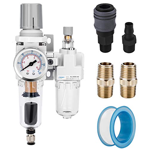 NANPU 1/4" NPT Auto-Drain Air Filter Regulator Lubricator