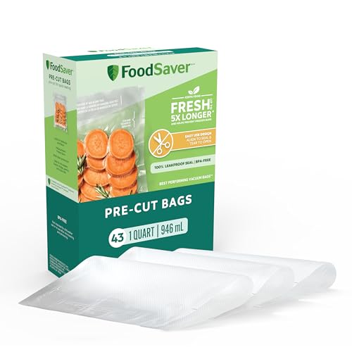 image for FoodSaver Quart Pre-Cut Vacuum Seal Bags, Easy Use Vacuum Storage Bags