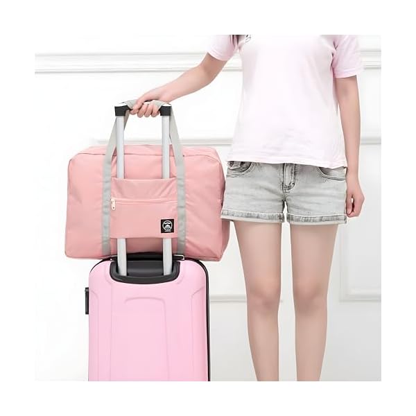 LA-LUSH-Pack-of-2-Foldable-Travel-Bag-Waterproof-Lightweight-Carry-on-Duffle-Bags-Fixed-on-the-Trolley-Case-for-Overnight-Holiday-Shopping-Weekends-Outing-Gym LA LUSH Pack of 2 - Foldable Travel Bag, Waterproof & Lightweight Carry-on Duffle Bags, Fixed on the Trolley Case for Overnight, Holiday, Shopping, Weekends, Outing, Gym