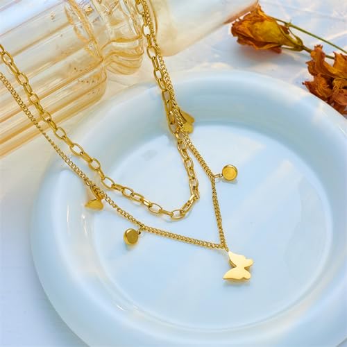 Collier synthétique papillon vert, le cadeau idéal pour femmes et filles