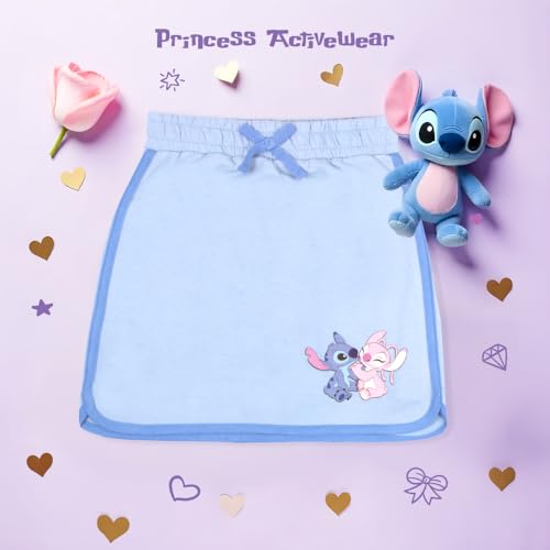 Image of Disney Princess, Lilo and Stitch, Minnie Mouse, Moana and Frozen Girls 2-Piece Sets - Short Sleeve T-Shirt and Skort for Kids