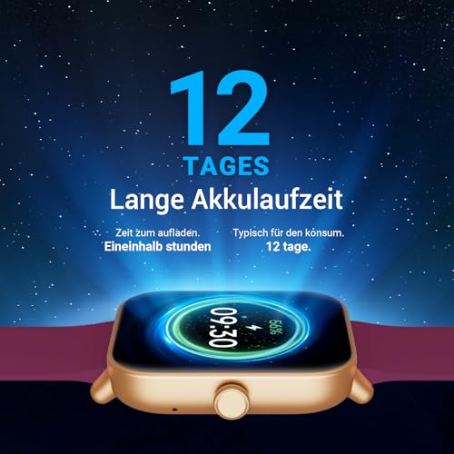 Smartwatch Herren Damen mit Telefonfunktion,1.8" Smart Watch Fitnessuhr mit Whatsapp und Alexa,Herzfrequenz Schlafmonitor,120+ Sportmodi Fitness Tracker,IP68 Wasserdicht Uhren für Samsung/Android/iOS – Bild 5