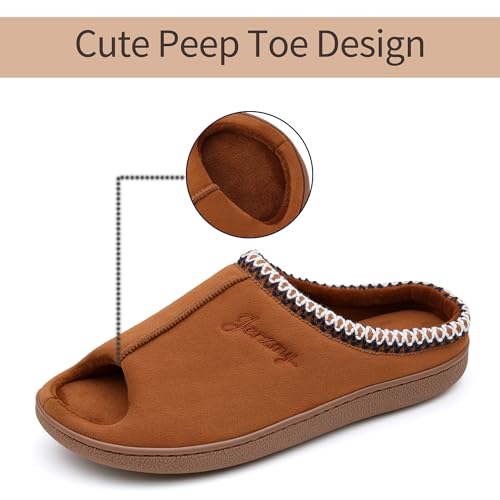 Image of Jerzmy Women's Slip on Open Toe House Slippers with Arch Support