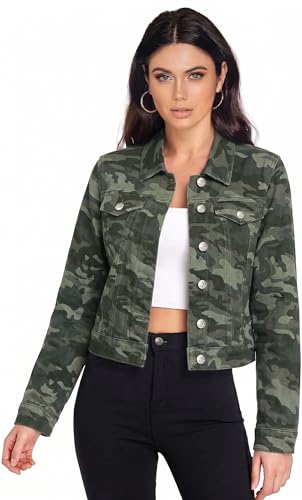 Hybrid & Company Womens Denim Jacket JK22883 CAMOUFLAGE M