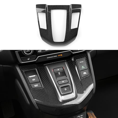Image of Hybrid Gear Shift Panel Decals for Honda CRV 2017 2018 2019 2020 2021 2022 Accessories CR-V ABS Carbon Fiber Interior Stickers