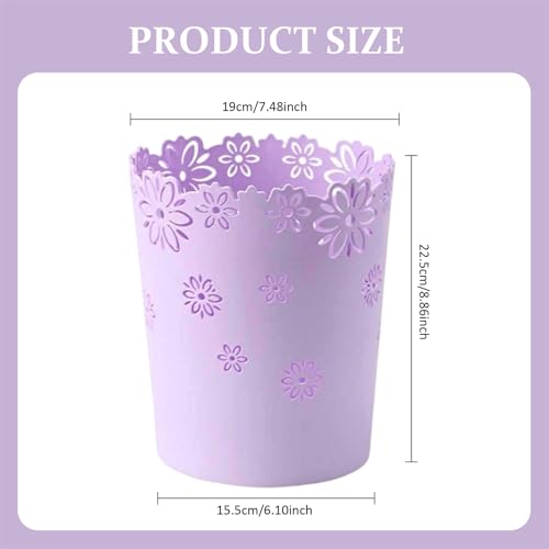 Papelera infantil morada con diseño de flor para salones familiares y zonas de juego 6