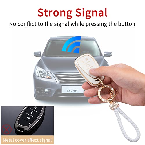 Gematay For Chevy Key Fob Cover, Chevrolet Key Case Shell With Keychain Lanyard Compatible With Chevy Malibu Equinox Traverse Camaro Cruze Blazer Volt Bolt Smart Key Holder #TOP3