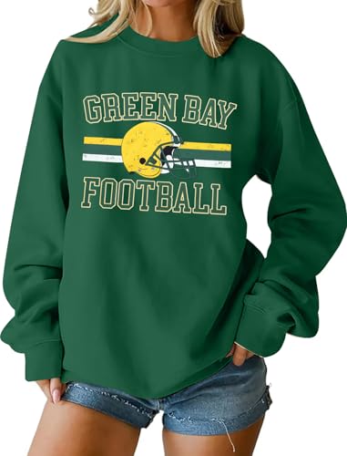 LOTUCY Football Sweatshirt Women Game Day Sweatshirts Football Team Fans Pullover Shirt Heart Graphic Long Sleeve Tops
