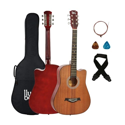 Image of Blueberry B-D38, 38 inch Acoustic Guitar Kit Inbuilt Truss Rod, with Bag, Strap, One Pack Strings And Picks (SAPELE BROWN)