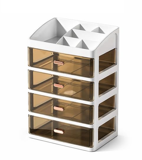 Zeinwap Bathroom Cosmetic Organizer 4 Layers | Acrylic Makeup Brush Holder & Tab...