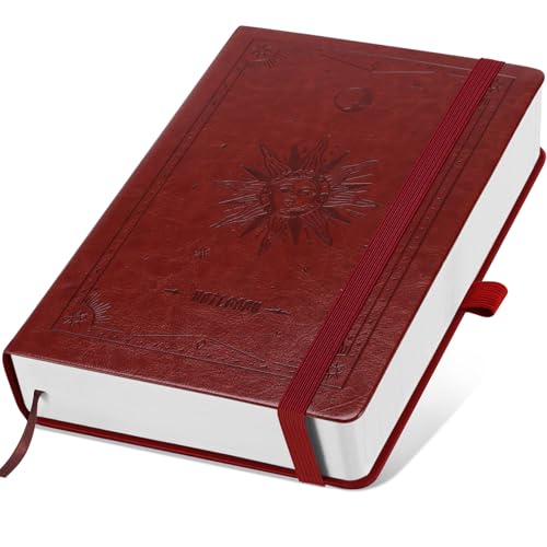 Caderno de notas A5, 300 páginas, papel 100 g/m², abre 180° plano | capa macia de design vintage de couro, ideal para Bullet Journal profissional e estúdio (castanho)