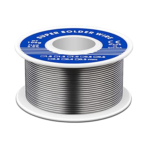 0.8mm Solder Wire Lead Free Soldering Wire with Rosin Core Solder Tin Wire for Electrical Soldering Electronic Components Repair and DIY,100g Cover