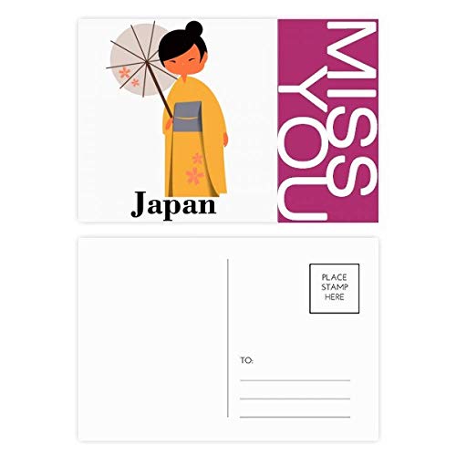 Traditionnel japonais femmes carte postale lot de 20 pour remerciement Mlle