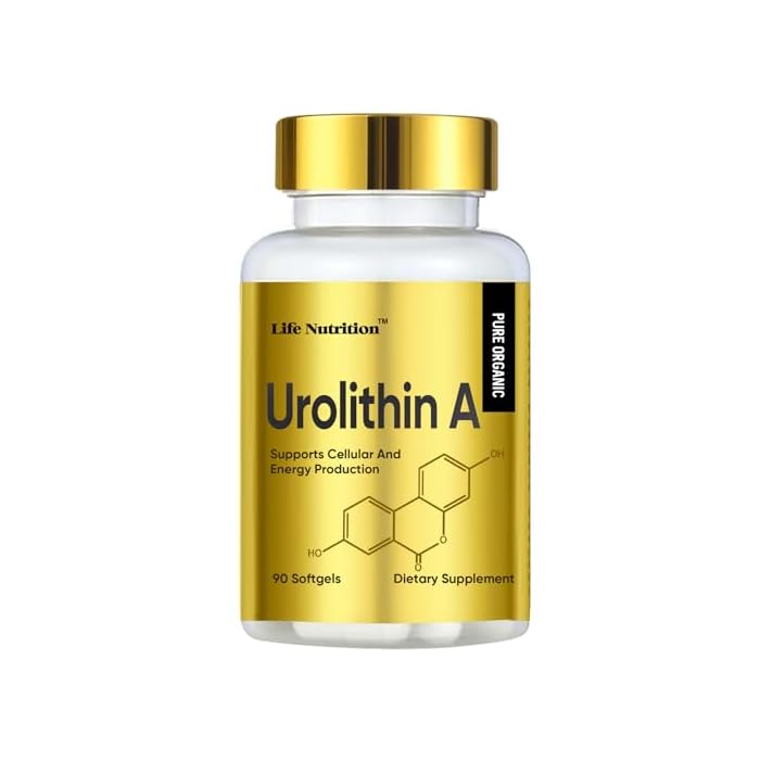 Life Nutrition-Enhanced Strength Urolithin A+ Softgels- 1000mg, 90 Count - Advanced Cellular Health & Vitality, Made in USA*