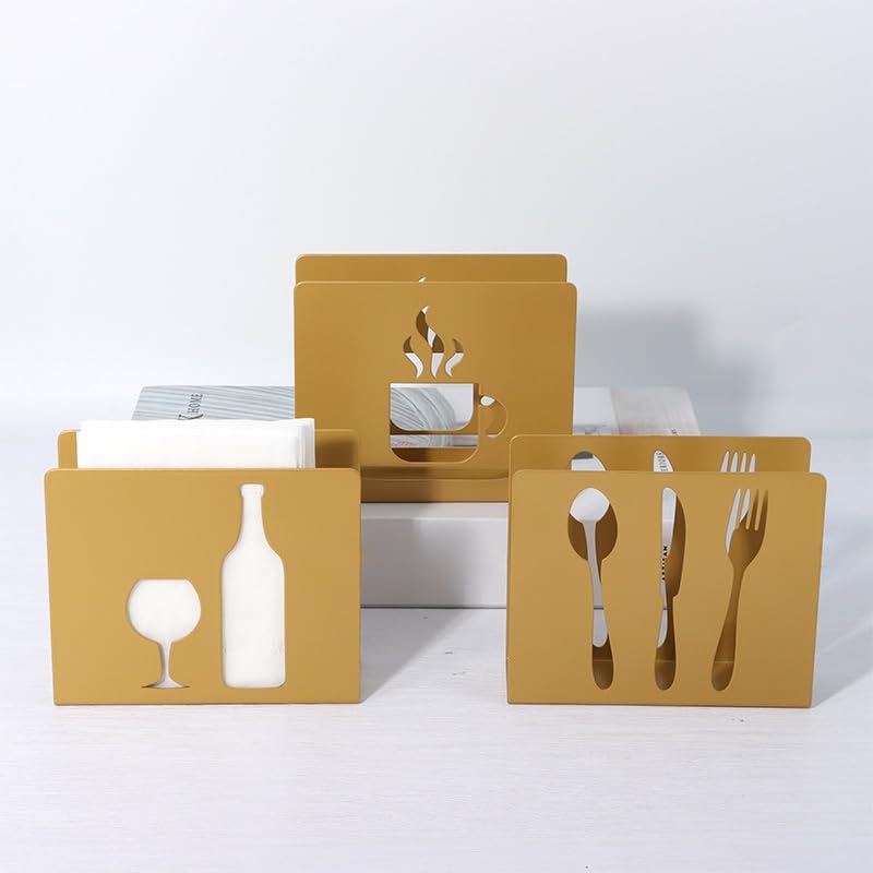 uchwyt na serwetki, Uchwyt na serwetki 12 * 4 10 CM 1-3 SZT. Złote serwetniki stół(Tableware,W:12*D:4*H:10cm 3pcs)
