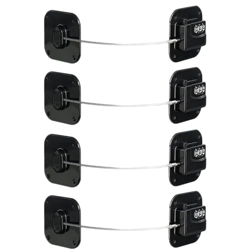 Image of Cabinet Locks,Drawer Locks,Refrigerator Lock,Child Lock(Black 4Pcs)