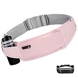 RidingRush Running Belt for Phone – Adjustable Running Waist Pack with 3 Pockets Fits Up to 7.2 Inch Phones, Slim Running Fanny Pack for Men & Women Jogging Hiking Fitness (Pink)