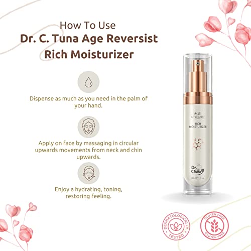 Farmasi Dr. C. Tuna Age Reversist Rich Moisturizer, Anti-Wrinkle Daily Face, Neck & Chest Moisturizer, Smoothes, Hydrates, Reduces The Look Of Wrinkles & Pores, 1 Fl. Oz / 30 Ml #TOP4