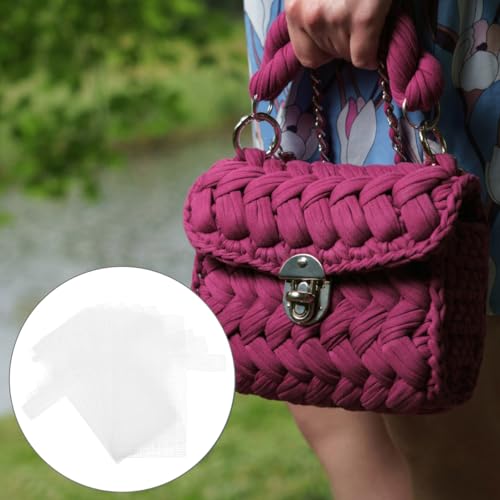 Image of DIYEAH 10 Pcs Mesh Canvas Bag Sheets 15.74X14.37 Inch Plastic Mesh for DIY Bag Making Crochet Net Craft Supplies Purse Weaving Projects